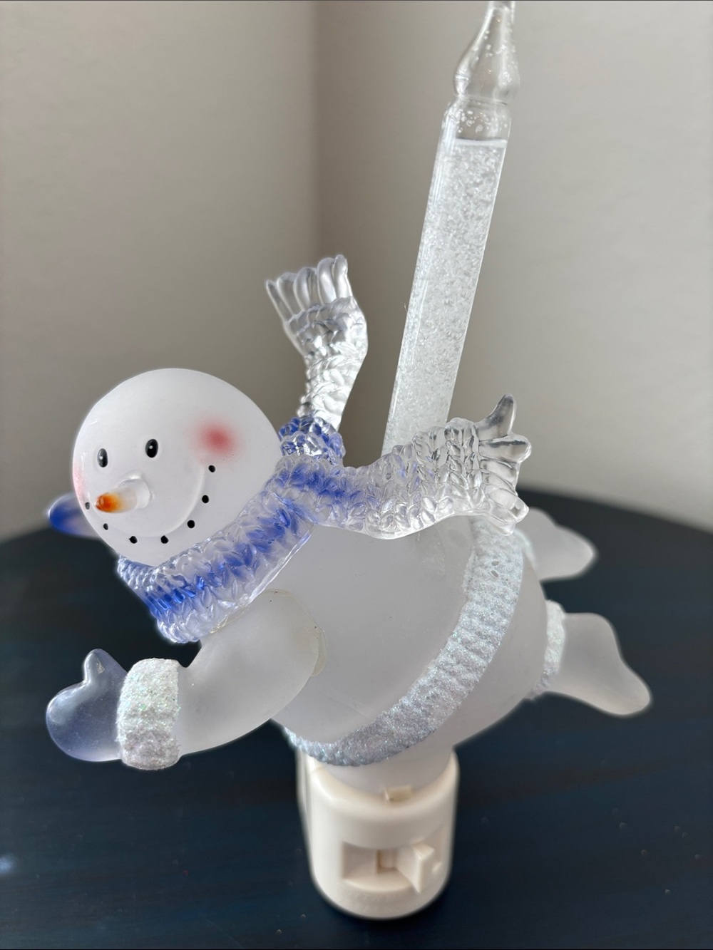 Snowman Bubbling Night Light Plug-In Holiday Accent - White